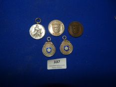Three Silver and Two Other Rifle Club Medals