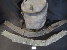 British Gasmask Case and Two Webbing Belts
