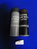 Two Inert 37mm Baton Rounds - One With Cutaway Section