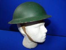 British Helmet in Green with Original Liner and Chin Strap
