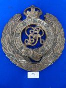 Large Brass Royal Engineers Plaque 23 x 21.5cm Approx