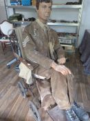 Fort Paull Exhibit Mannequin of Cheshire Regiment SGT Major in Wheelchair