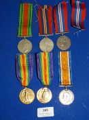 Six WW1 & Two Medals & Spare Ribbon