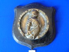 Wood & Brass Navy Plaque - HMS Orion ~25.5x28cm