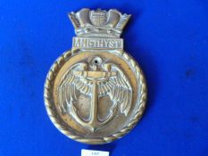 Brass Plaque - Amethyst ~20.5x15cm