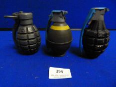 Three Inert Hand Grenades