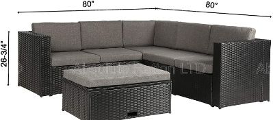 * 3 xCarfin Rattan Set - Brand New - In Cardboard Boxes - Garden Rattan Furntiure Set. Black Wick