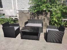 * 1 x Keswick Rattan Set - Brand New - In Cardboard Boxes - Garden Rattan Furntiure Set. Black