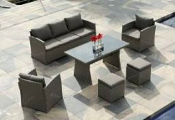 * 1 x Haywood Rattan Set - Brand New - In Cardboard Boxes - Garden Rattan Furntiure Set. Brown