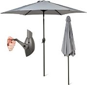 * 5x Grey Middle Pole Umbrella. Parasol 2.7m Diameter. Steel Frame. 180g Polyester.