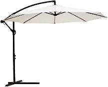 * 5x Ivory Banana Umbrella. Parasol 3m Diameter. Steel Frame. 180g Polyester.