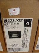 *Four Textured Arch. Bronze Louver Faced Light Fit