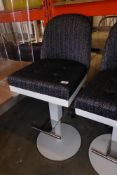 * pair of gas lift heavy duty beauticians chairs. White frame - grey seat. Curved back