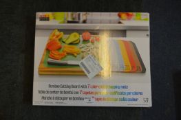 *Bamboo Cutting Board with 7 Colour Coded Chopping