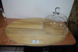 *Oval Wooden Cheeseboard with Glass Cover