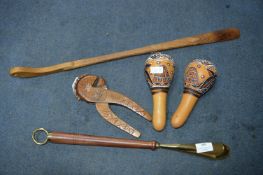 Shoe Horns, Nutcracker, and a Pair of Maracas