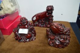 Eastern Style Ornaments; Buddha, Frog, etc.