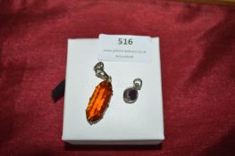 Sterling Silver Pendant with Gemstones