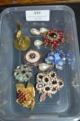 Costume Jewellery Brooches, etc.