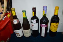 Five Bottles of Assorted Wine