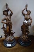 Pair of Spelter Figures