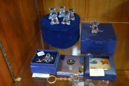 Small Swarovski Crystal Teddy Bears, Keyrings, etc