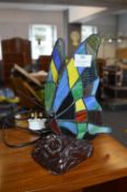 Leaded Glass Butterfly Lamp