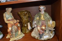 Two Capodimonte Style Ornaments and a Sylvac Vase