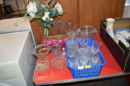 Glass Vases, Bowls, and Drinking Glasses, etc.