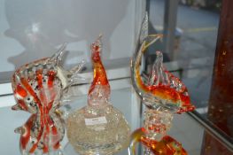 Three Murano Glass Fish