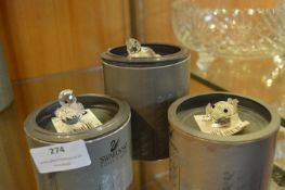 Three Small Swarovski Crystal Animals; Seal Fish,