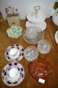 Part Tea Sets, Glassware, Cake Stand, etc. Includi