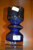 Blue Retro Studio Glass Vase