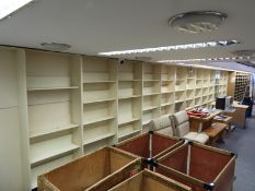 *Thirteen Bays of Cream Adjustable Bookshelves and One Bay of Glazed Bookshelves
