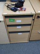 *Light Beech Standalone Three Drawer Pedestal