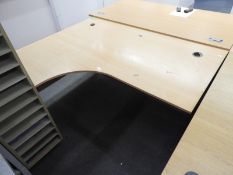 *Light Beech Effect L-Shape Desk with Left Hand Return on Dark Grey Frame