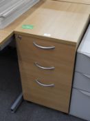 *Three Drawer Light Oak Standalone Drawer Unit