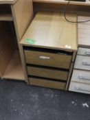 *Light Oak Three Drawer Standalone Unit