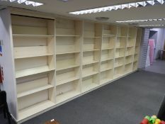 Seven Bays of Cream Adjustable Shelving ~5.5x2m
