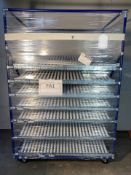 Seven Tier Gravity Fed Roller Part Mobile Trolley Rack