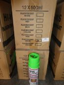 *2x box 12 500ml Green Flourescent Marker Paint