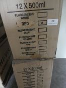*2x box 12 500ml Red Flourescent Marker Paint