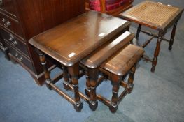 Retro Dark Oak Nest of Three Tables