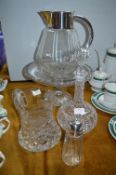 Lead Crystal Decanters, Tankard, Jug, Cake Stand,