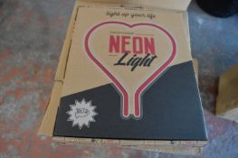 Four Pink Heart Glass Neon Inserts