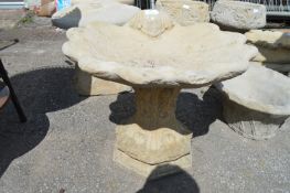 Birdbath in the Shape of a Oyster Shell