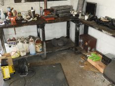 Mechanics Wooden L-Shape Bench with 6