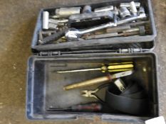 Box Containing Assorted Sockets, Filter Strap, etc.