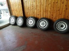Set of BMW Five Stud Alloy Wheels with 205/60x15