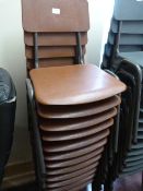*Twelve Children's Tubular Framed Brown Plastic Stackable Chairs